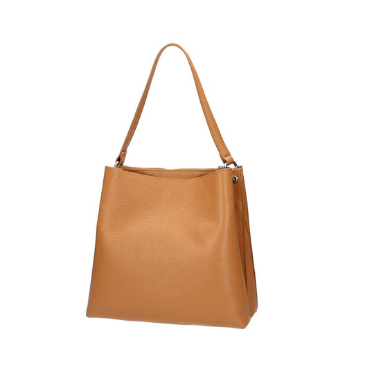 SALE Schultertasche aus Leder in Cognac - leder-accessoires.com