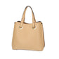 Kurzgrifftasche aus Leder in Beige