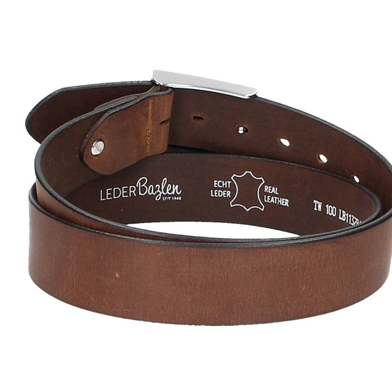 Ledergürtel Cognac 40mm mit Koppelschließe - leder-accessoires.com