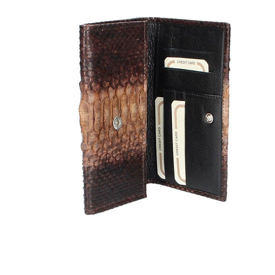 Langbörse mit Überschlag in Hellbraun aus echtem Schlangenleder - leder-accessoires.com