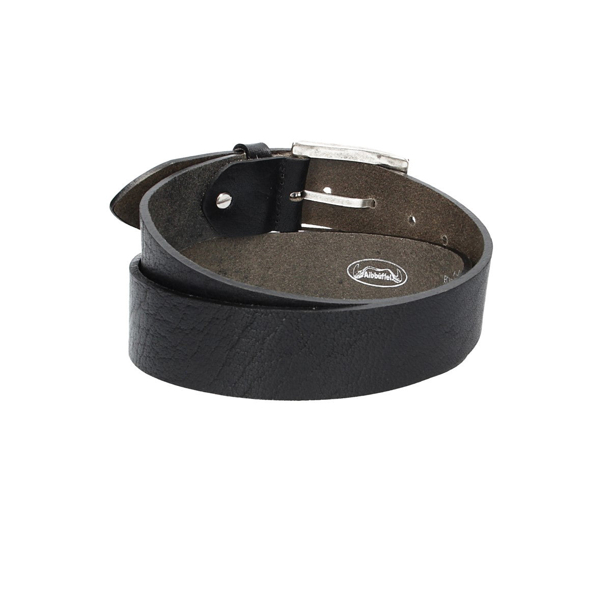 Ledergürtel|Albbüffel in Schwarz 40mm mit Dornschließe in Silber