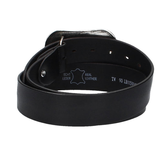 Ledergürtel Schwarz 40mm mit Blumenschließe|Koppelschließe - leder-accessoires.com