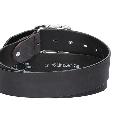 Ledergürtel in Schwarz 40mm mit Schmuckschließe Koppel - leder-accessoires.com