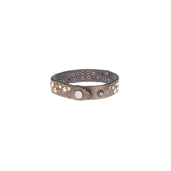 Armband  Bunt|Metallic mit  Sternen aus Leder - leder-accessoires.com