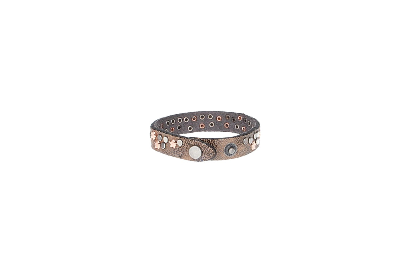Armband  Bunt|Metallic mit  Sternen aus Leder
