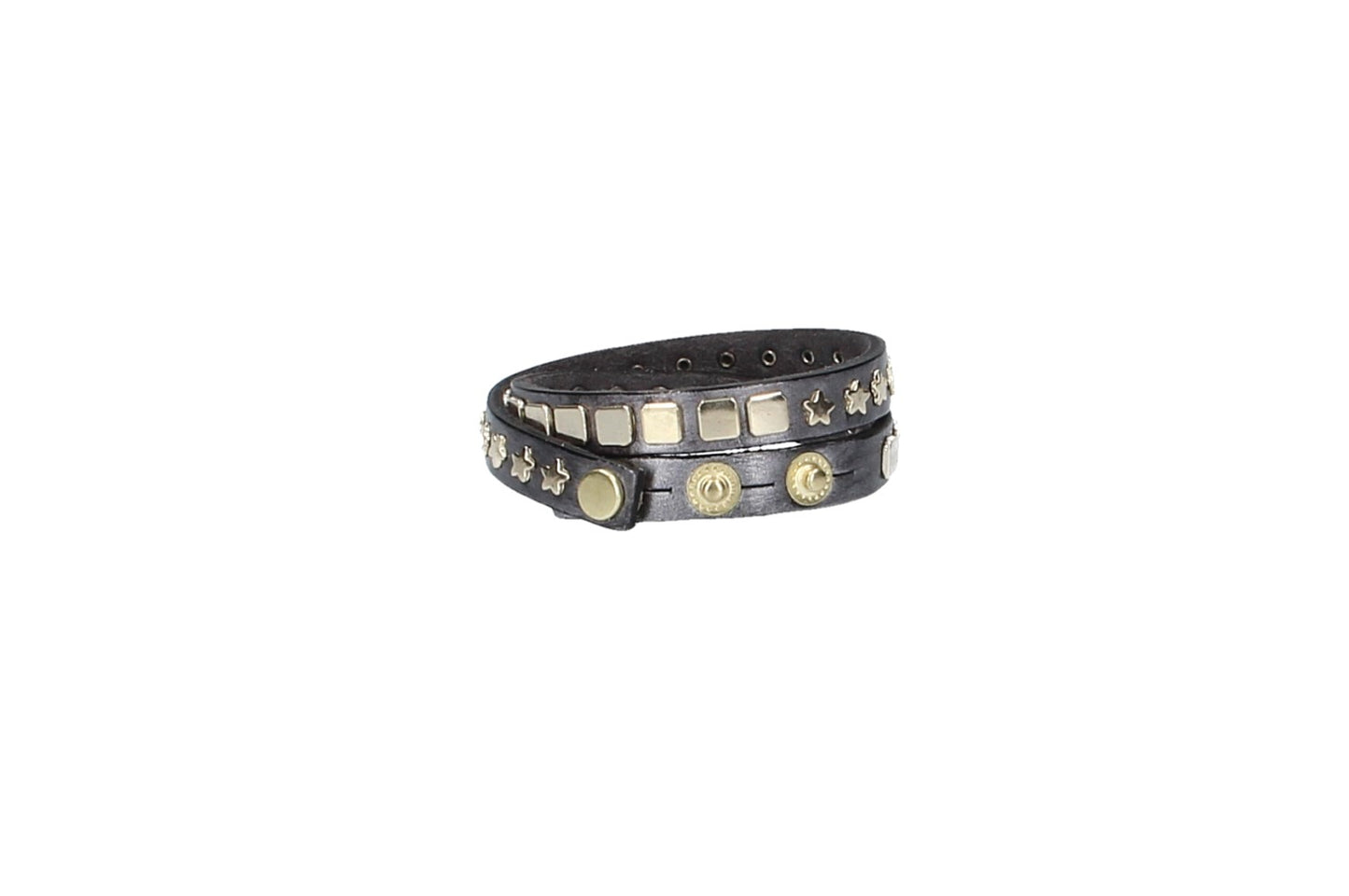 Armband doppelt Blau|Gold aus Leder