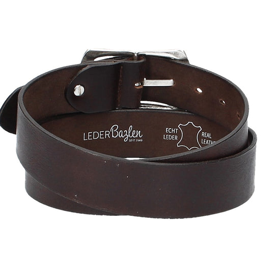 Ledergürtel Braun 40mm mit Vollschließe in Silber - leder-accessoires.com