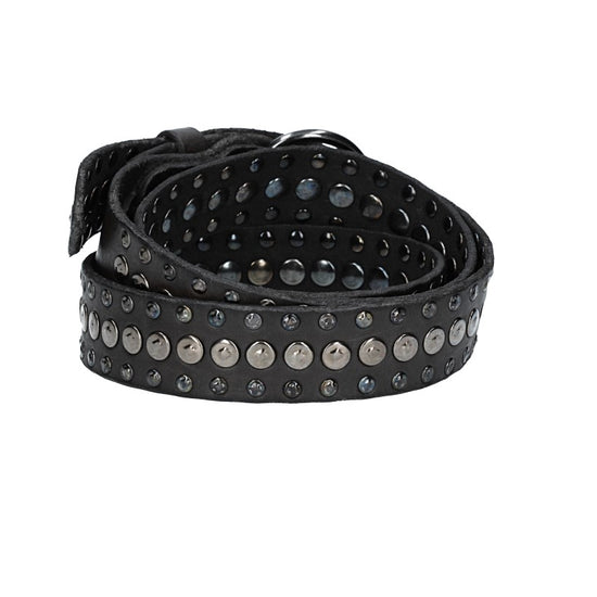 Campomaggi Gürtel Liri aus Leder in Schwarz mit Nieten - leder-accessoires.com