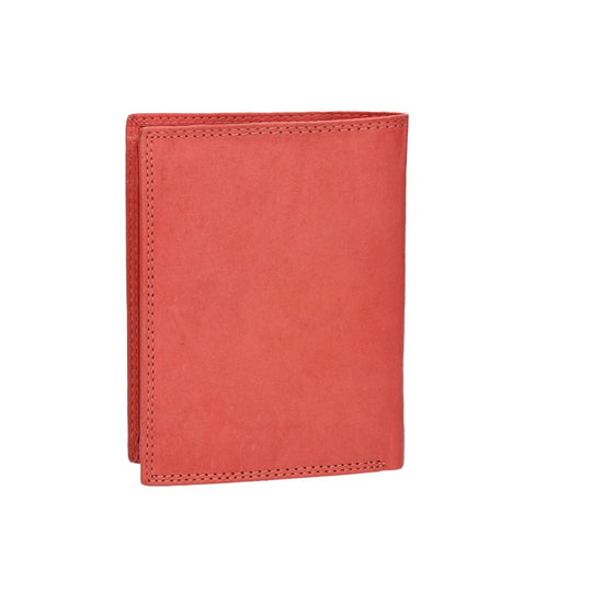 Geldbörse Hochformat in Koralle aus Leder - leder-accessoires.com