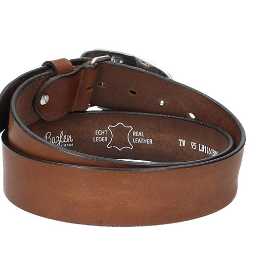 Ledergürtel Cognac 40mm mit Koppelschließe in Used Optik - leder-accessoires.com