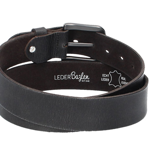 Ledergürtel Schwarz 40mm mit Dornschließe in Schwarz - leder-accessoires.com