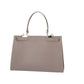 Handtasche aus Leder in Taupe mit Schloss in Gold