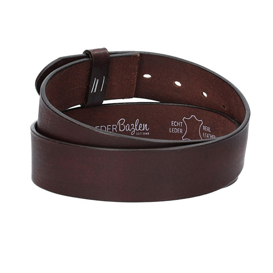 Lederriemen | Gürtelrohling Glanz 40mm in Rot|Bordeaux mit Schlaufe und Kapplochteil - leder-accessoires.com