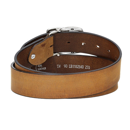 Ledergürtel in Ocker | Senfgelb 40mm mit Schmuckschließe Koppel - leder-accessoires.com