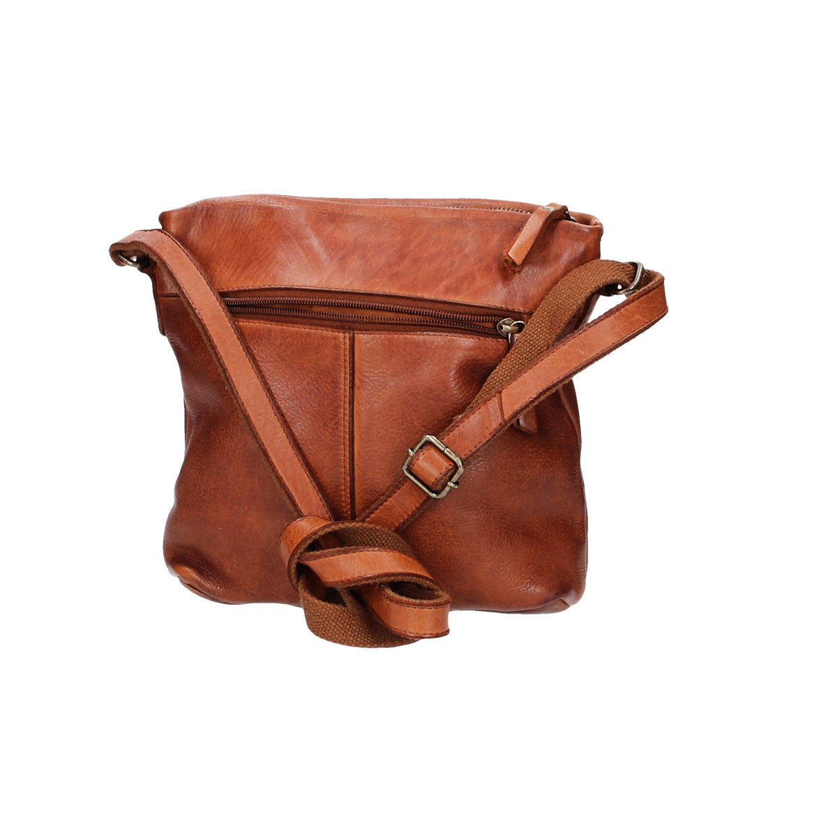 Schultertasche in Cognac mit Vortasche