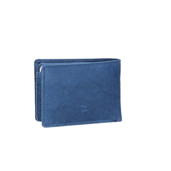 Geldbörse Querformat klein in Blau|Navy aus Leder - leder-accessoires.com