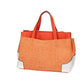 Shopper in Orange|Weiss mit Canvas