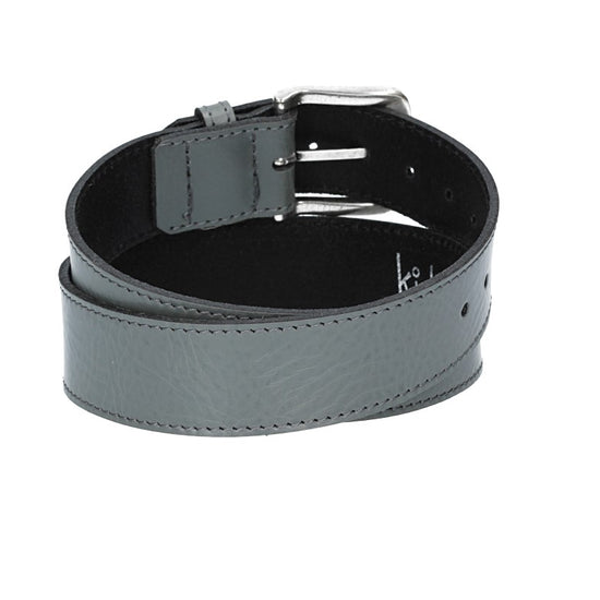 Ledergürtel Kids 30mm abgenäht in Grau mit Dornschließe in Silber - leder-accessoires.com