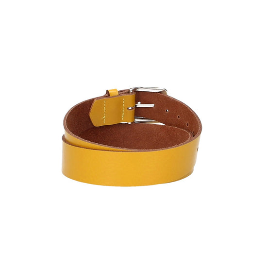 Ledergürtel Kids 30mm in Ocker|Senfgelb mit Dornschließe in Silber - leder-accessoires.com