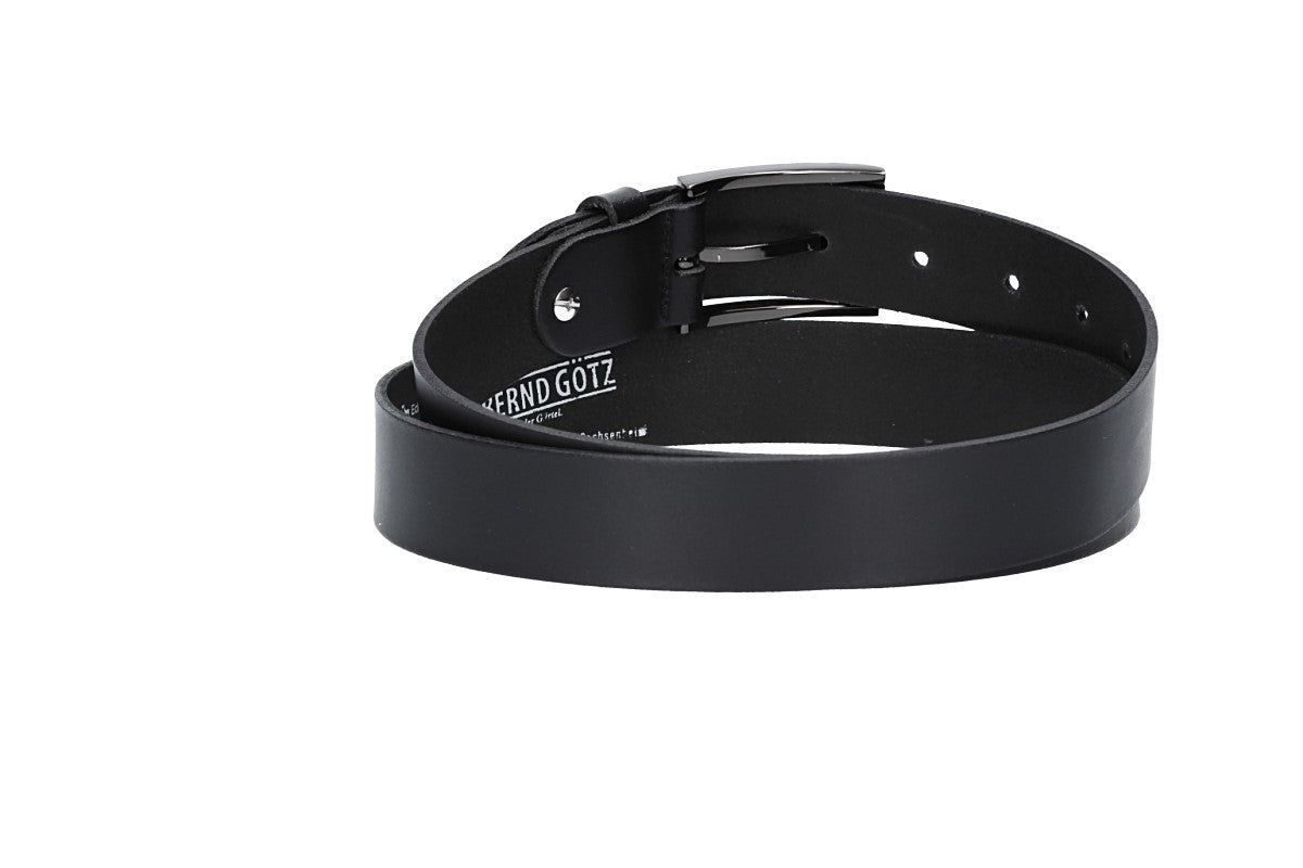Herren-|Anzugsgürtel 30mm in Schwarz mit Dornschließe in Silber