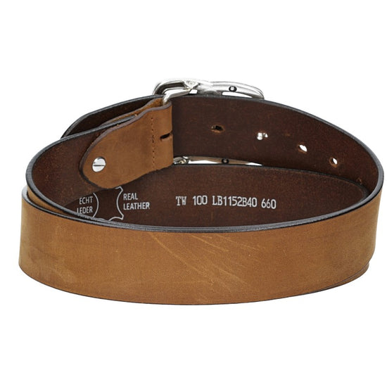 Ledergürtel in Cognac 40mm mit Schmuckschließe Koppel - leder-accessoires.com