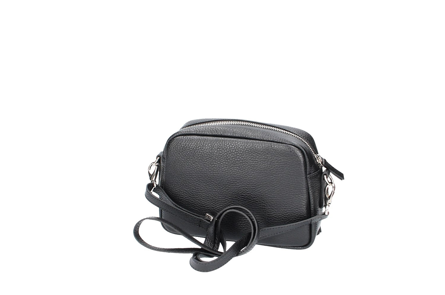 Umhängetasche in Schwarz aus Leder