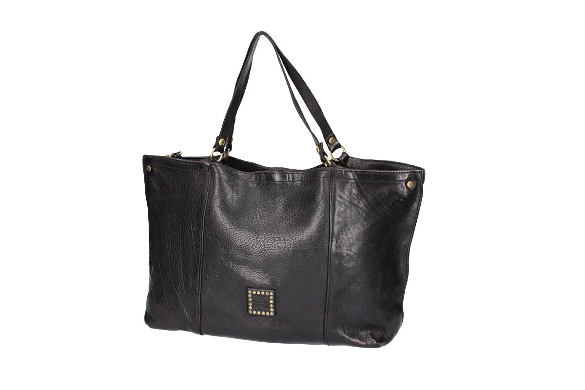 Shopper in Schwarz aus Leder