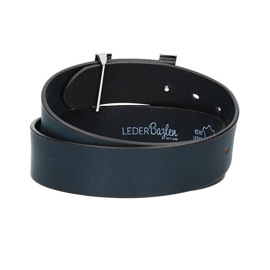 Ledergürtel Blau|Marine 40mm mit H-Schließe in Silber - leder-accessoires.com