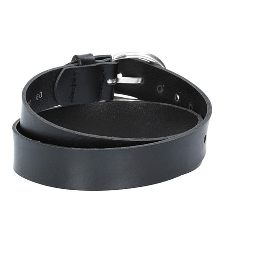 Ledergürtel Kids 25mm in Schwarz mit Schließe in Silber - leder-accessoires.com
