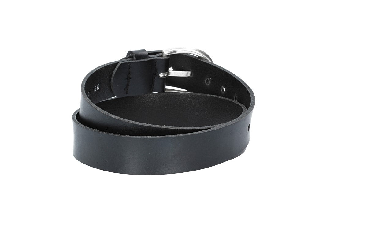 Ledergürtel Kids 25mm in Schwarz mit Schließe in Silber