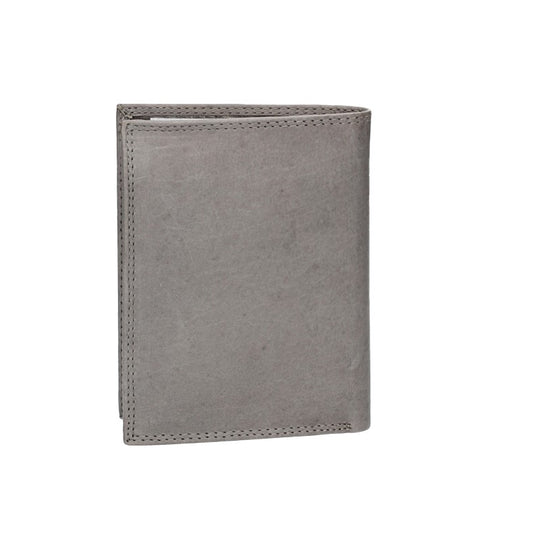 Geldbörse Hochformat in Grau aus Leder - leder-accessoires.com