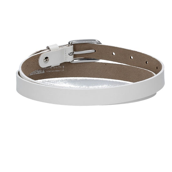 Damen-|Taillengürtel 20mm in Weiß mit Dornschließe in Glanz - leder-accessoires.com