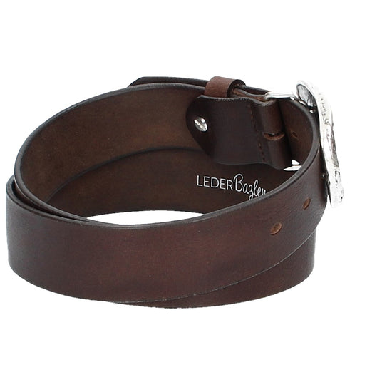 Ledergürtel Braun 40mm mit Koppelschließe in Used Optik - leder-accessoires.com