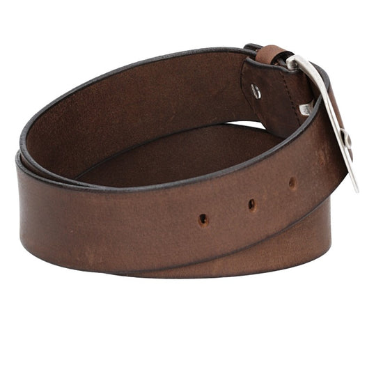 Ledergürtel Braun 45mm mit Dornschließe in Silber - leder-accessoires.com