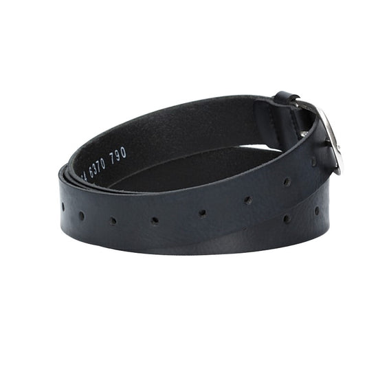 Ledergürtel Überlänge Schwarz 35mm mit Schließe in Silber - leder-accessoires.com