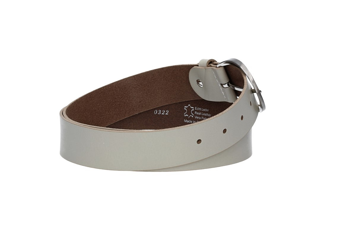 Damengürtel 35mm in Creme|Beige mit Dornschließe in Hufeisenform