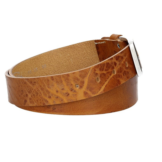 Hochwertiger Ledergürtel 35mm in Gelb|Senfgelb mit rustikaler Schließe in Silber - leder-accessoires.com