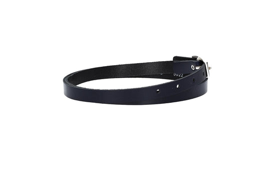 Damen-|Taillengürtel 15mm in Marine|Dunkelblau mit Vollschließe in Silber - leder-accessoires.com