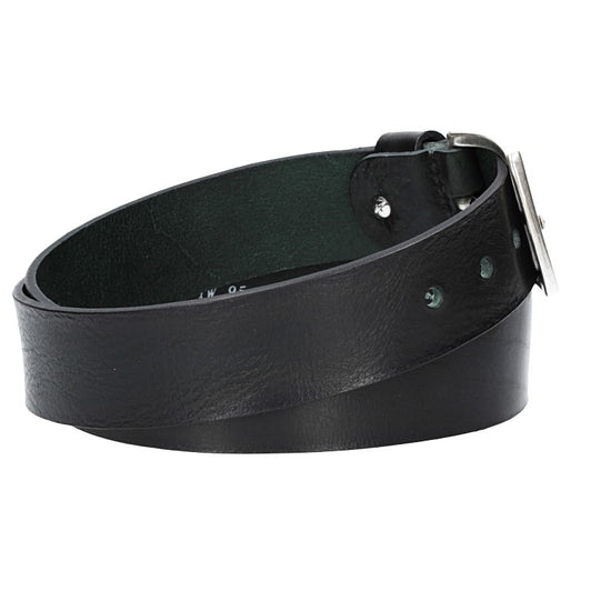 Jeansgürtel 40mm in Dunkelgrün mit Airbrushkante und Dornschließe Altsilber - leder-accessoires.com
