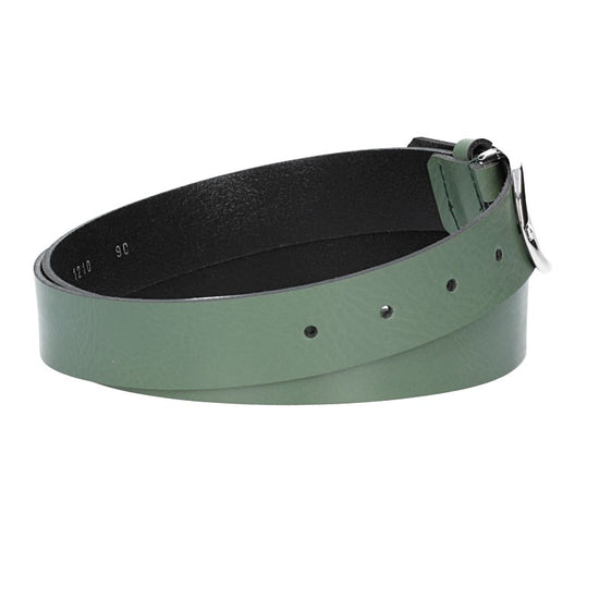 Ledergürtel 30mm in Grün mit Dornschließe in Silber - leder-accessoires.com