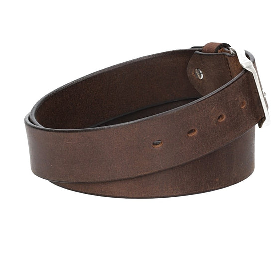 Ledergürtel Braun 40mm mit Dornschließe in Silber - leder-accessoires.com