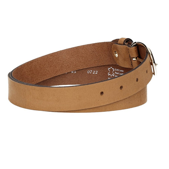 Veloursledergürtel 30mm in Camel|Rotbraun mit Dornschließe in Lightgold - leder-accessoires.com
