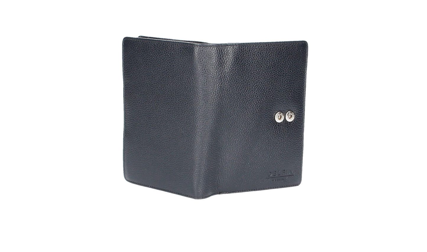 Damenbörse mit Riegel in Schwarz aus Leder