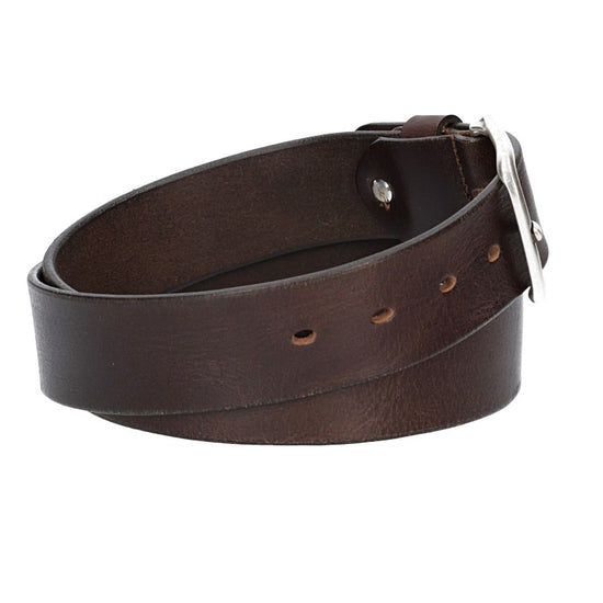 Ledergürtel Braun 40mm mit Dornschließe in Silber - leder-accessoires.com