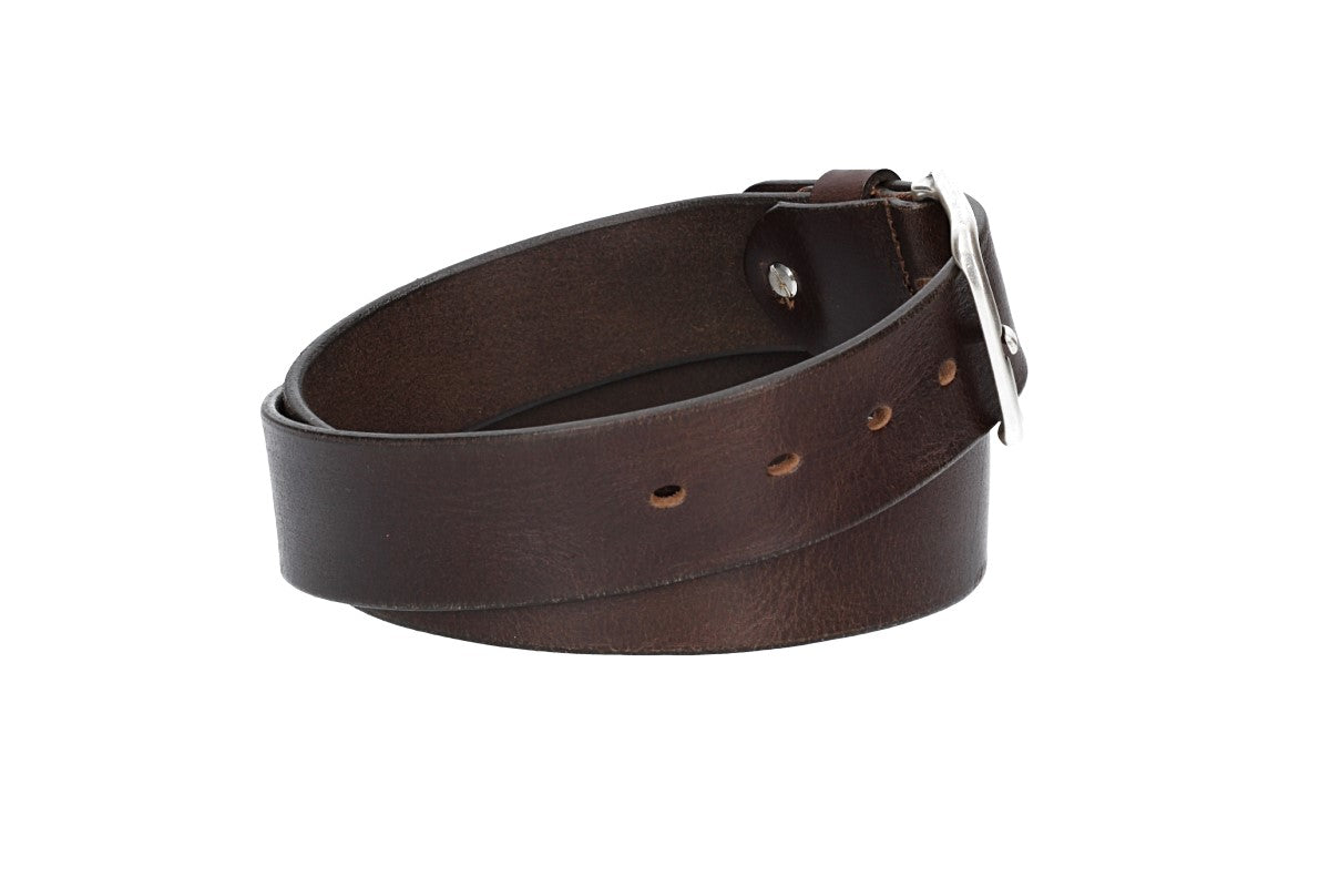 Ledergürtel Braun 40mm mit Dornschließe in Silber - leder-accessoires.com