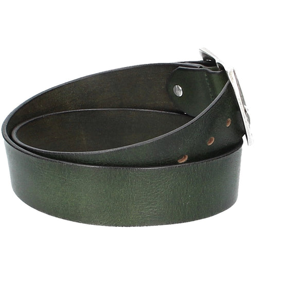 Ledergürtel Grün 40mm mit Vollschließe in Silber - leder-accessoires.com