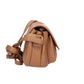 Schultertasche in Cognac mit Überschlag aus Leder