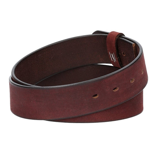 Lederriemen | Gürtelrohling Matt 40mm in Rot|Bordeaux mit Schlaufe und Kapplochteil - leder-accessoires.com