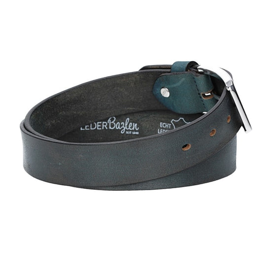 Ledergürtel Blau|Marine 35mm mit Dornschließe in Silber - leder-accessoires.com