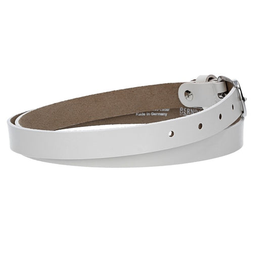 Damen-|Taillengürtel 20mm in Weiß mit Dornschließe in Glanz - leder-accessoires.com